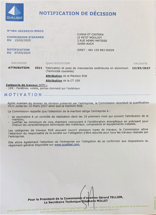 menuiseries qualibat auch